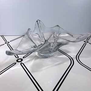 Murano Style Freeform Art Glass Swirl Bowl — Mid‑Century Style Decorative Dish